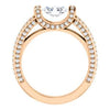 CZ Wedding Set, featuring The Scarlett engagement ring (Oval Cut with Prong-Accented Bar Basket and Split Pavé Band)