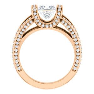 CZ Wedding Set, featuring The Scarlett engagement ring (Princess Cut with Prong-Accented Bar Basket and Split Pavé Band)