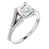 Cubic Zirconia Engagement Ring- The Mailynne (Customizable Asscher Cut Style with Split-Pavé Band)