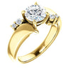 Cubic Zirconia Engagement Ring-*Clearance* The Inez 1.0 Carat Round Cut 5-stone Artisan Bypass in 10K Yellow Gold