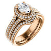 CZ Wedding Set, featuring The Mia Sofia engagement ring (Customizable Cathedral-Halo Oval Cut Style with Wide Split-Pavé Band)
