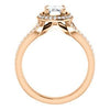 CZ Wedding Set, featuring The Mia Sofia engagement ring (Customizable Cathedral-Halo Emerald Cut Style with Wide Split-Pavé Band)
