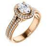 CZ Wedding Set, featuring The Mia Sofia engagement ring (Customizable Cathedral-Halo Oval Cut Style with Wide Split-Pavé Band)