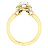 CZ Wedding Set, featuring The Mia Sofia engagement ring (Customizable Cathedral-Halo Emerald Cut Style with Wide Split-Pavé Band)