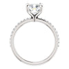 *Clearance* Cubic Zirconia Engagement Ring- The Geraldine Lea (1.50 Carat Cushion Cut with Delicate Pavé Band in 18K White Gold)