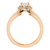 CZ Wedding Set, featuring The Mia Sofia engagement ring (Customizable Cathedral-Halo Oval Cut Style with Wide Split-Pavé Band)