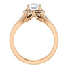 CZ Wedding Set, featuring The Mia Sofia engagement ring (Customizable Cathedral-Halo Asscher Cut Style with Wide Split-Pavé Band)