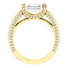 CZ Wedding Set, featuring The Scarlett engagement ring (Emerald Cut with Prong-Accented Bar Basket and Split Pavé Band)