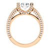 CZ Wedding Set, featuring The Scarlett engagement ring (Cushion Cut with Prong-Accented Bar Basket and Split Pavé Band)