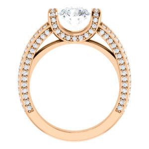 CZ Wedding Set, featuring The Scarlett engagement ring (Round Cut with Prong-Accented Bar Basket and Split Pavé Band)