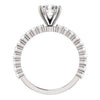 CZ Wedding Set, featuring The Thea engagement ring (Customizable 8-prong Cushion Cut Design with Thin, Stackable Pavé Band)