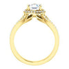 CZ Wedding Set, featuring The Mia Sofia engagement ring (Customizable Cathedral-Halo Asscher Cut Style with Wide Split-Pavé Band)