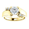 Cubic Zirconia Engagement Ring-*Clearance* The Inez 1.0 Carat Round Cut 5-stone Artisan Bypass in 10K Yellow Gold