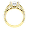 CZ Wedding Set, featuring The Scarlett engagement ring (Asscher Cut with Prong-Accented Bar Basket and Split Pavé Band)