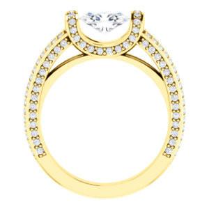 CZ Wedding Set, featuring The Scarlett engagement ring (Oval Cut with Prong-Accented Bar Basket and Split Pavé Band)