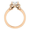 CZ Wedding Set, featuring The Mia Sofia engagement ring (Customizable Cathedral-Halo Princess Cut Style with Wide Split-Pavé Band)