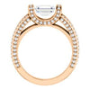 CZ Wedding Set, featuring The Scarlett engagement ring (Emerald Cut with Prong-Accented Bar Basket and Split Pavé Band)