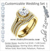 CZ Wedding Set, featuring The Mia Sofia engagement ring (Customizable Cathedral-Halo Asscher Cut Style with Wide Split-Pavé Band)