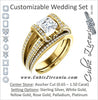 CZ Wedding Set, featuring The Scarlett engagement ring (Asscher Cut with Prong-Accented Bar Basket and Split Pavé Band)