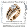 CZ Wedding Set, featuring The Scarlett engagement ring (Cushion Cut with Prong-Accented Bar Basket and Split Pavé Band)