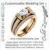CZ Wedding Set, featuring The Scarlett engagement ring (Oval Cut with Prong-Accented Bar Basket and Split Pavé Band)