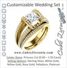 CZ Wedding Set, featuring The Scarlett engagement ring (Princess Cut with Prong-Accented Bar Basket and Split Pavé Band)