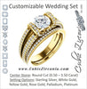 CZ Wedding Set, featuring The Scarlett engagement ring (Round Cut with Prong-Accented Bar Basket and Split Pavé Band)