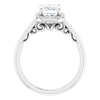 Cubic Zirconia Engagement Ring- The Honesty (Customizable Cathedral-Halo Radiant Cut Style featuring Sculptural Trellis)
