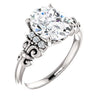 10K White Gold Customizable 7-stone Oval Cut Design with Vertical Round-Channel Accents