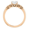 Cubic Zirconia Engagement Ring- The Lark (Customizable 7-stone Oval Cut Design with Vertical Round-Channel Accents)
