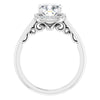 Cubic Zirconia Engagement Ring- The Honesty (Customizable Cathedral-Halo Cushion Cut Style featuring Sculptural Trellis)