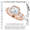 Cubic Zirconia Engagement Ring- The Astrid (Customizable Bezel-set Asscher Cut Design with Quad Horizontal Band Sleeves of Baguette Accents)