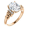 10K Rose Gold Customizable 7-stone Oval Cut Design with Vertical Round-Channel Accents