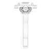Cubic Zirconia Engagement Ring- The Carina Mixe (Customizable 3x Halo-Enhanced 3-stone Style with Emerald Cut Center and Round Cut Accents)