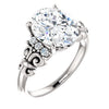 10K White Gold Customizable 7-stone Oval Cut Design with Vertical Round-Channel Accents