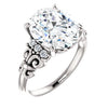 10K White Gold Customizable 7-stone Oval Cut Design with Vertical Round-Channel Accents