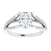 Cubic Zirconia Engagement Ring- The Addison (Customizable Cathedral-raised Oval Cut Center with Exquisite Accented Split-band)