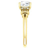 Cubic Zirconia Engagement Ring- The Lark (Customizable 7-stone Cushion Cut Design with Vertical Round-Channel Accents)