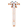 Cubic Zirconia Engagement Ring- The Carina Mixe (Customizable 3x Halo-Enhanced 3-stone Style with Round Cut Center and Round Cut Accents)