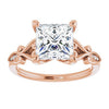 Cubic Zirconia Engagement Ring- The Annika (Customizable 7-stone Design with Princess/Square Cut Center Plus Sculptural Band and Filigree)