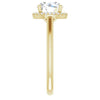 Cubic Zirconia Engagement Ring- The Honesty (Customizable Cathedral-Halo Round Cut Style featuring Sculptural Trellis)