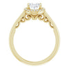 Cubic Zirconia Engagement Ring- The Honesty (Customizable Cathedral-Halo Oval Cut Style featuring Sculptural Trellis)