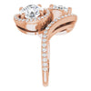 Cubic Zirconia Engagement Ring- The Anushka (Customizable Double Round Cut 2-Stone Style Enhanced with Accented Artisan Bypass Band)