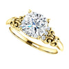 Cubic Zirconia Engagement Ring- The Lark (Customizable 7-stone Cushion Cut Design with Vertical Round-Channel Accents)