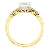 Cubic Zirconia Engagement Ring- The Lark (Customizable 7-stone Radiant Cut Design with Vertical Round-Channel Accents)