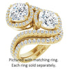 Cubic Zirconia Engagement Ring- The Anushka (Customizable Double Cushion Cut 2-Stone Style Enhanced with Accented Artisan Bypass Band)