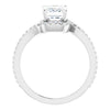 Cubic Zirconia Engagement Ring- The Essence (Customizable Artisan Emerald Cut Design with Thin, Accented Bypass Band)