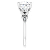 Cubic Zirconia Engagement Ring- The Annika (Customizable 7-stone Design with Princess/Square Cut Center Plus Sculptural Band and Filigree)