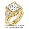 Cubic Zirconia Engagement Ring- The Carina Mixe (Customizable 3x Halo-Enhanced 3-stone Style with Princess/Square Cut Center and Round Cut Accents)