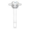 Cubic Zirconia Engagement Ring- The Carina Mixe (Customizable 3x Halo-Enhanced 3-stone Style with Round Cut Center and Round Cut Accents)